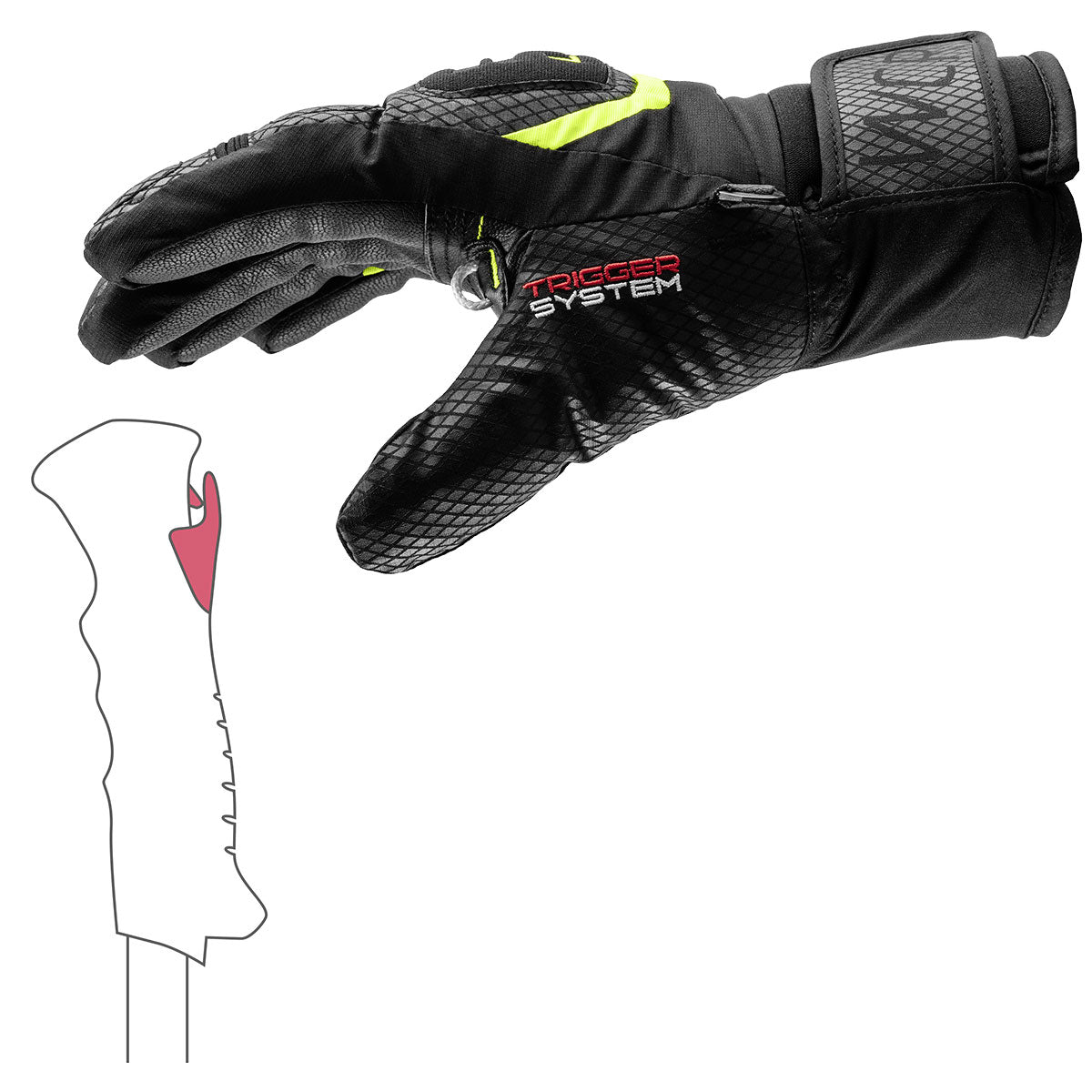 leki race handschuhe junior Leki WCR Team 3D Junior Glove Black Lemon / 8 / Unisex